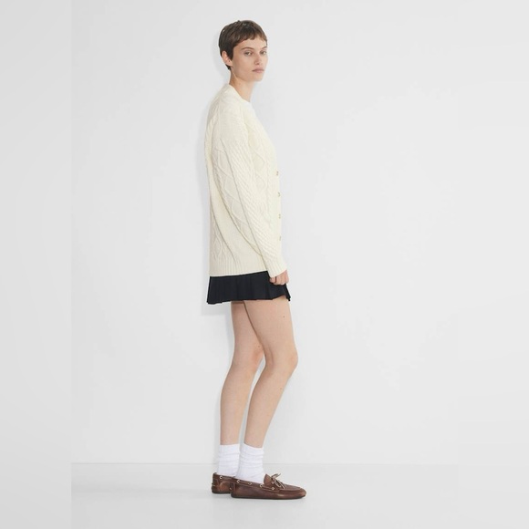 Aritzia Wilfred Cream Cable Knit Cardigan Women’s Size XS - Picture 9 of 11